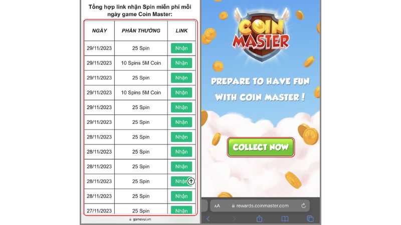 Các cách nhận Spin, code Coin Master tháng 6/2024