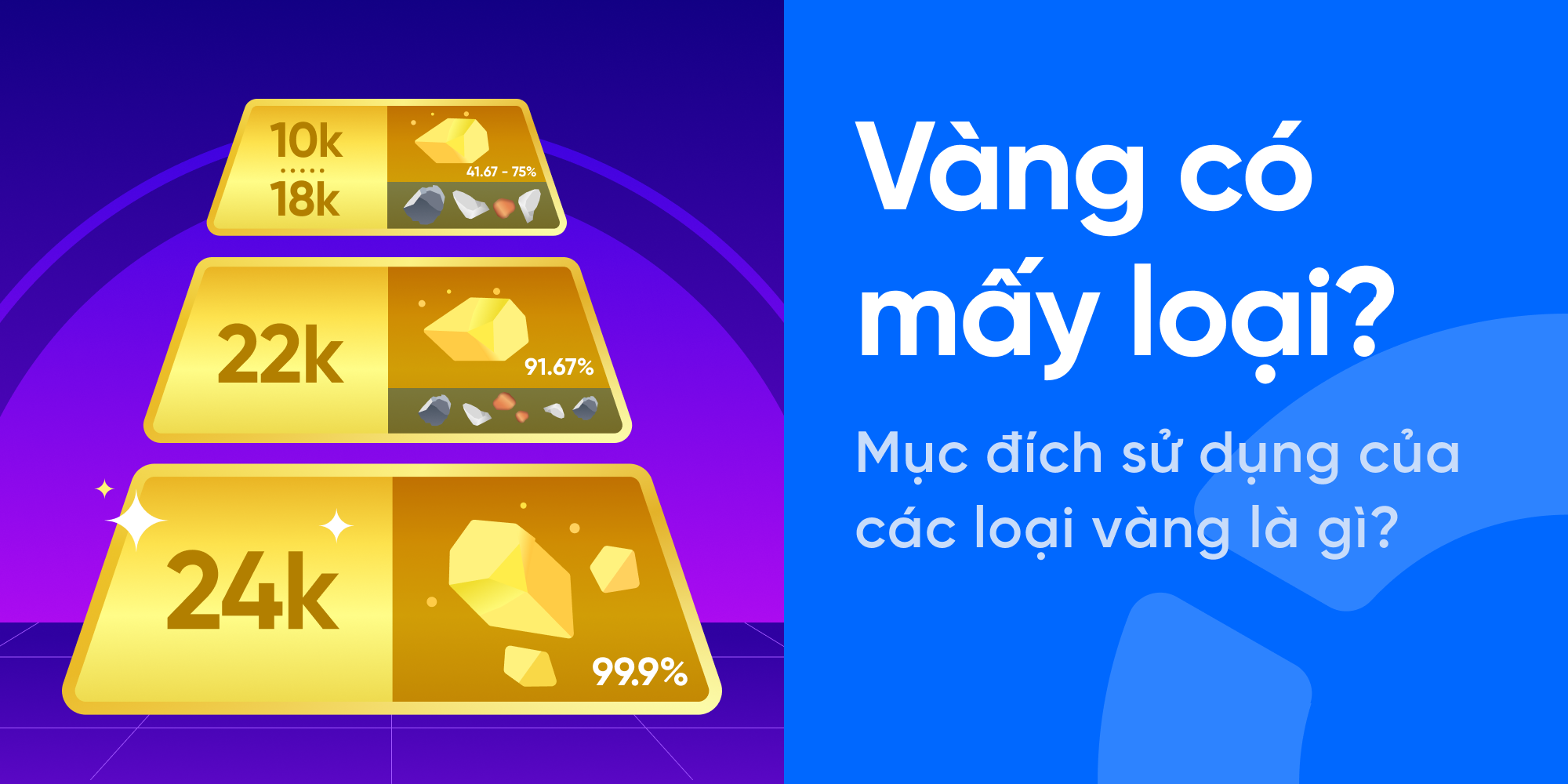 Vàng có mấy loại? Mục đích sử dụng của các loại vàng là gì?