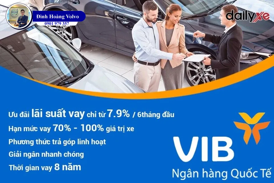 Lãi suất vay mua xe ô tô ngân hàng Quốc tế VIB tháng 8/2024