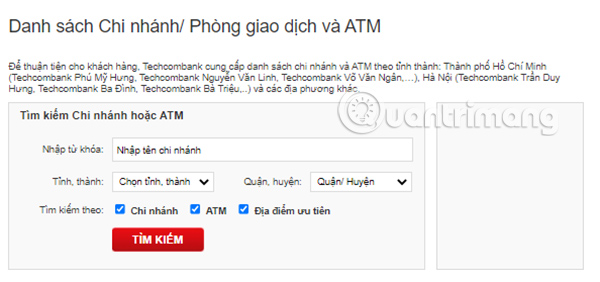 Hướng dẫn cách tìm ATM Techcombank gần bạn