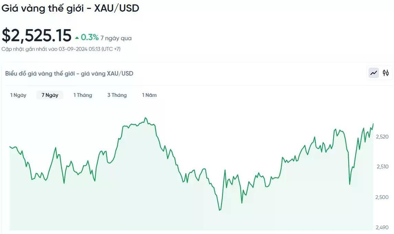 Giá vàng hôm nay 3/9/2024: Trong nước, thế giới ổn định