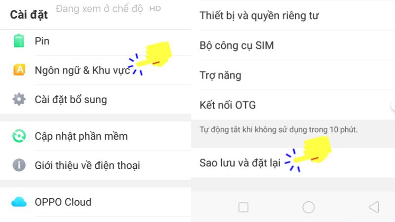 Cách reset điện thoại Oppo siêu đơn giản