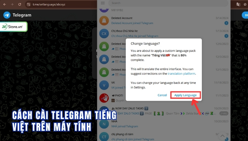 Cách cài tiếng Việt cho Telegram trên điện thoại, máy tính ĐƠN GIẢN