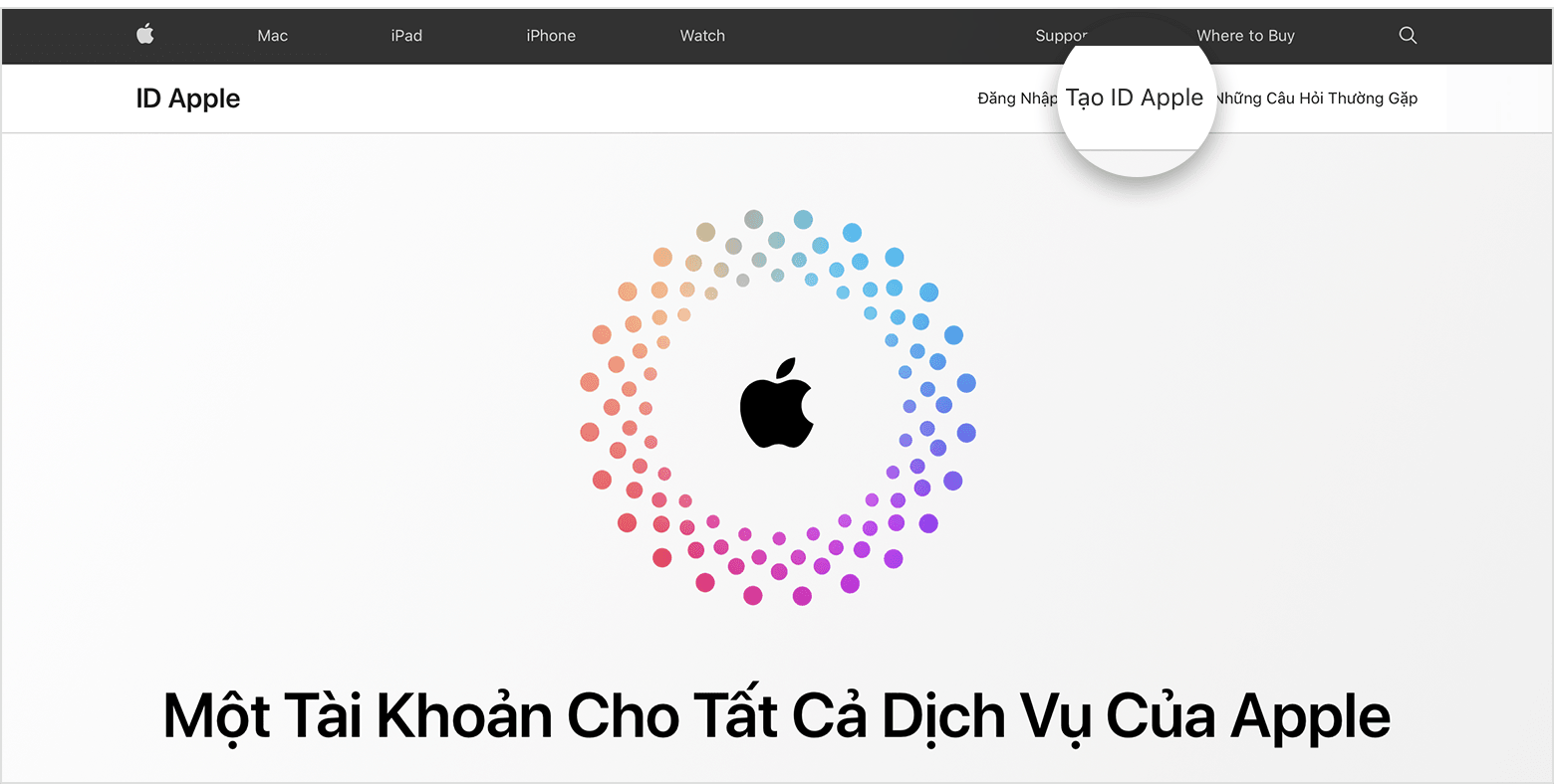 Cách tạo ID Apple mới