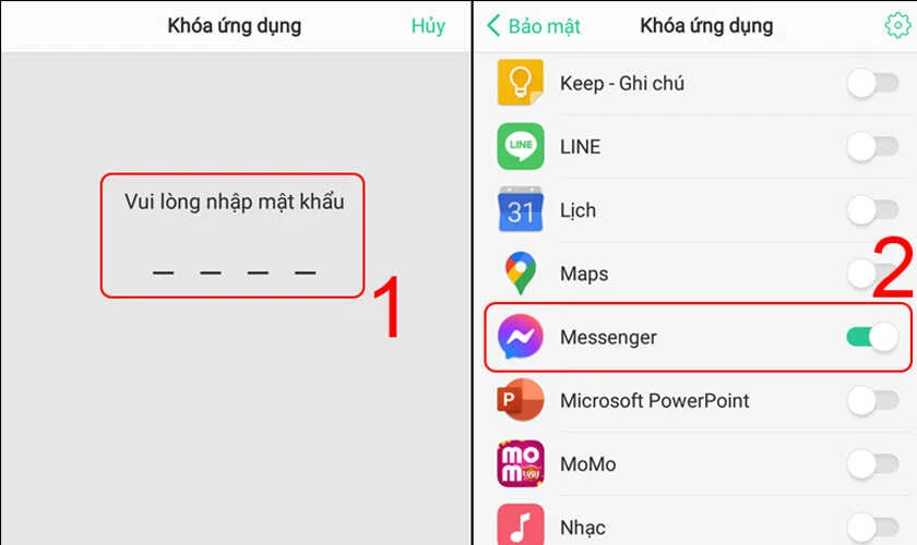 Cách đặt mật khẩu Messenger trên iPhone, Android Samsung