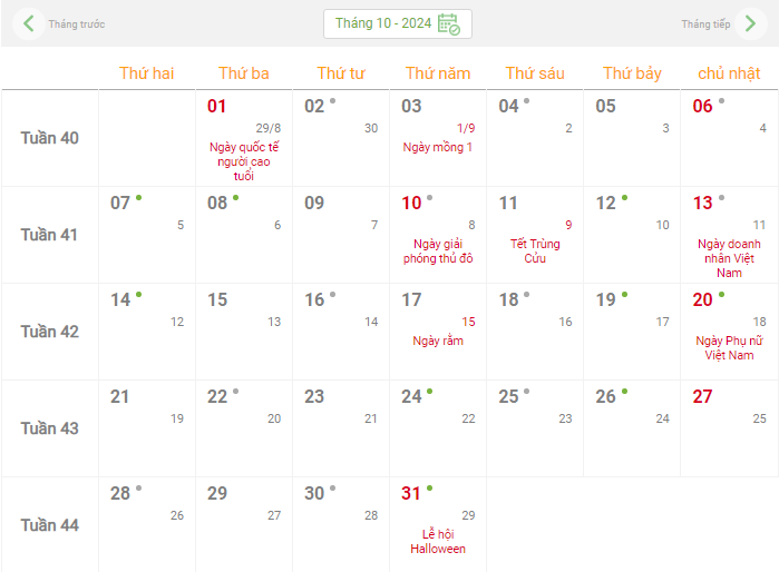 Lịch âm hôm nay - Lịch âm lịch, lịch dương lịch năm 2024