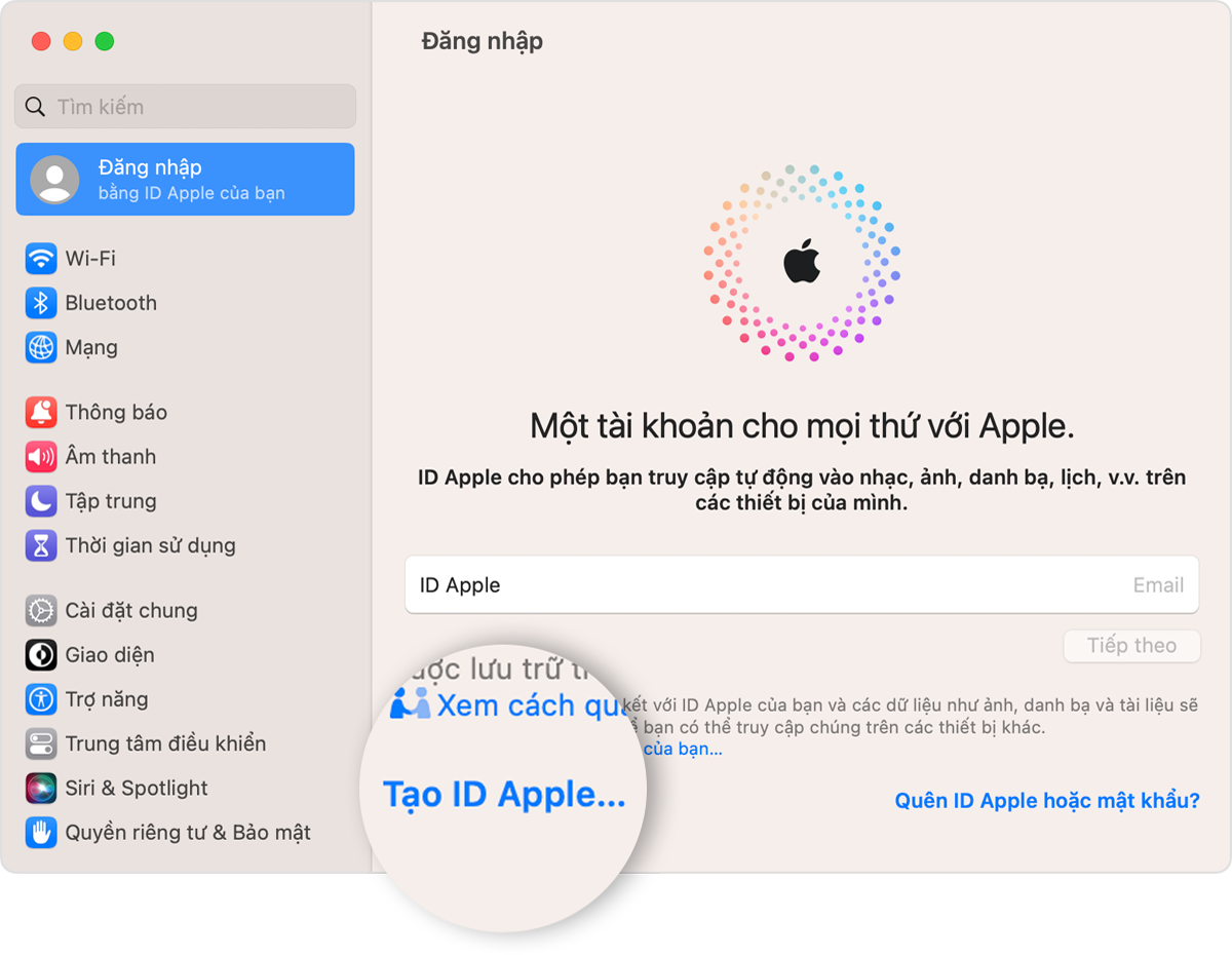 Cách tạo ID Apple mới