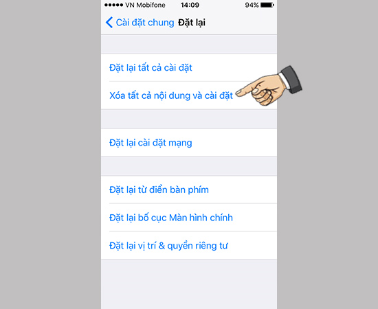Cách reset iPhone, khôi phục cài đặt gốc iPhone như máy mới