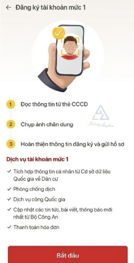 Đăng ký, kích hoạt tài khoản định danh điện tử mức 1, mức 2