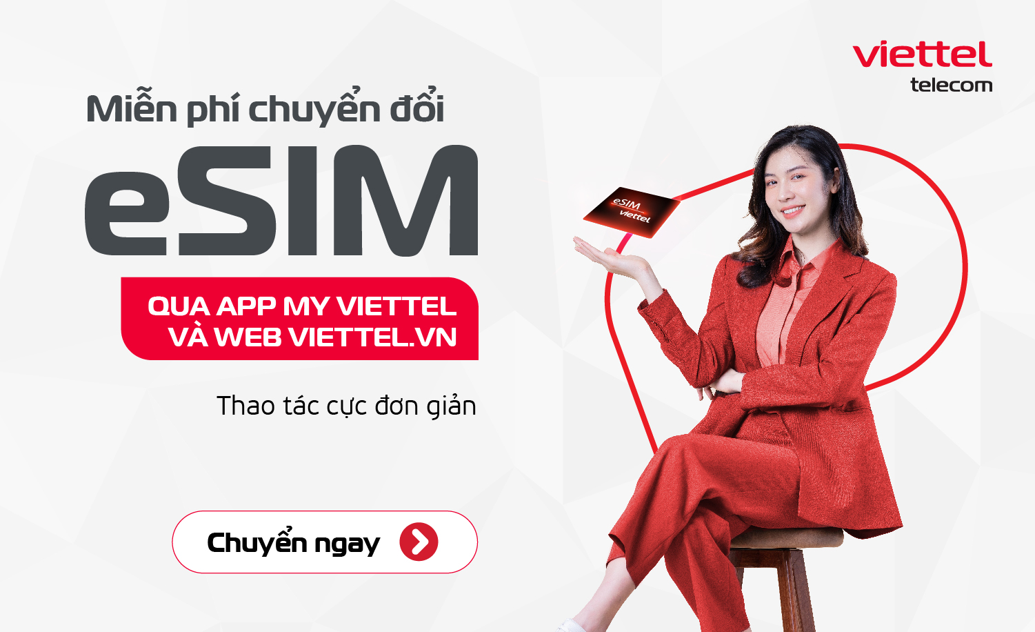 Chuyển đổi eSim Viettel - Nhanh chóng, Online, Miễn phí