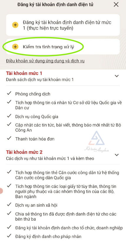 Đăng ký, kích hoạt tài khoản định danh điện tử mức 1, mức 2