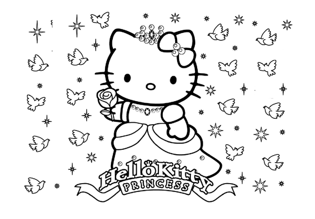 Bộ sưu tập tranh tô màu Hello Kitty đáng yêu