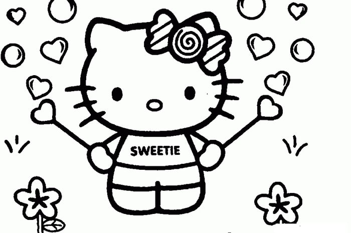 Bộ sưu tập tranh tô màu Hello Kitty đáng yêu