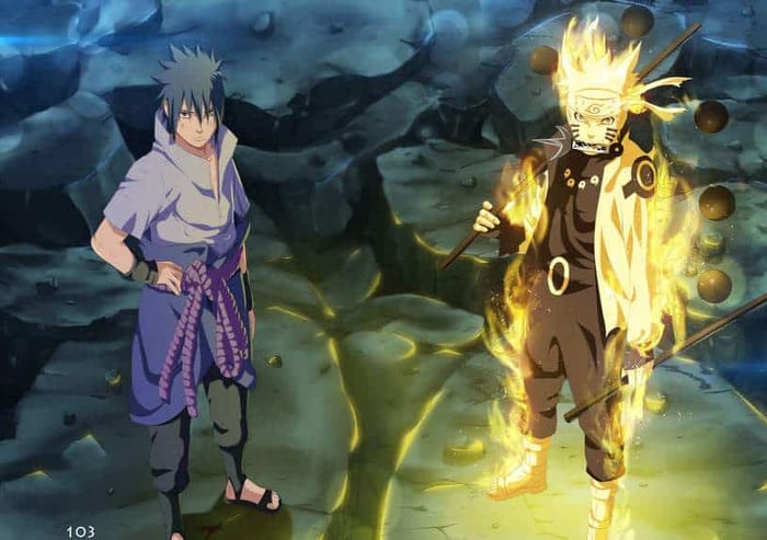 Bức tranh sống động của Naruto và Sasuke