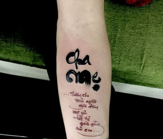 Tổng hợp 888+ hình xăm chữ cha mẹ ý nghĩa, ấn tượng - Genztattoo