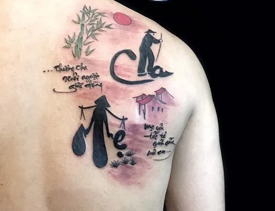 Tổng hợp 888+ hình xăm chữ cha mẹ ý nghĩa, ấn tượng - Genztattoo