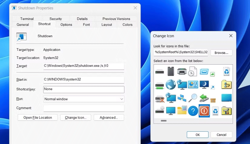 Cách thêm desktop shortcut Shutdown trong Windows 11