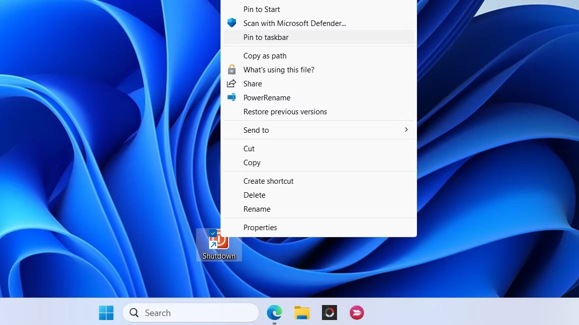 Cách thêm desktop shortcut Shutdown trong Windows 11