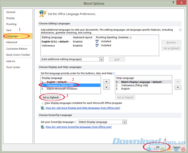 Microsoft Office - Tiếng Việt (32 bit) Bộ gói ngôn ngữ Tiếng Việt cho Microsoft Office