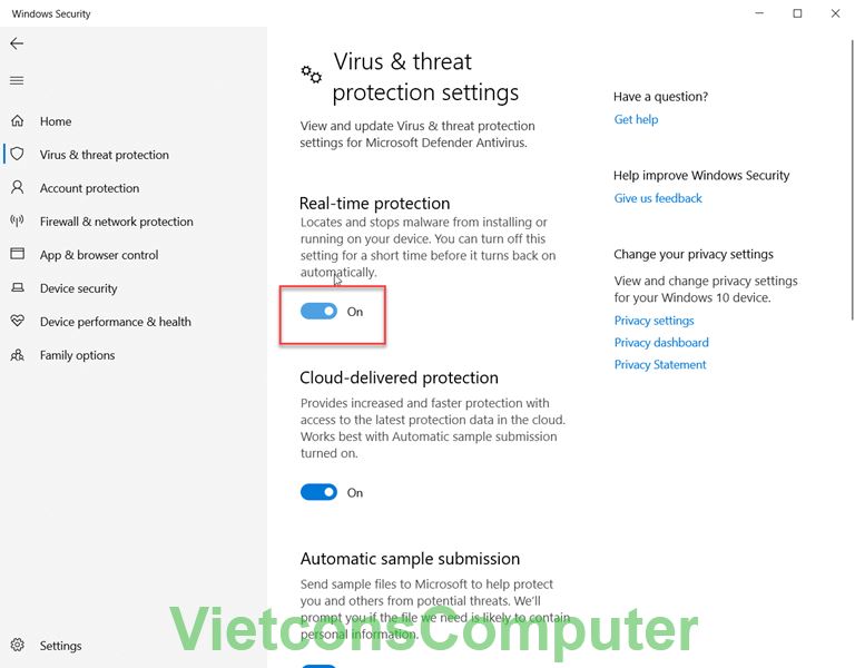 HƯỚNG DẪN CÁC CÁCH VÔ HIỆU HOÁ TRÌNH DIỆT VIRUS TRÊN WINDOWS 10