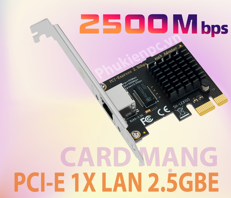 Card mạng LAN 1GB giá rẻ cho PC, giao tiếp PCIe dùng cho các loại main