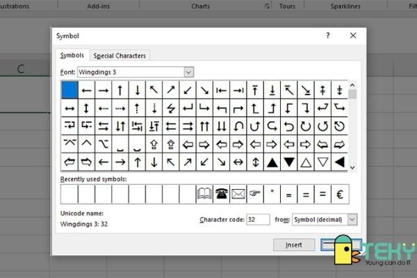 Cách thêm ký hiệu trong excel với sự đơn giản nhất