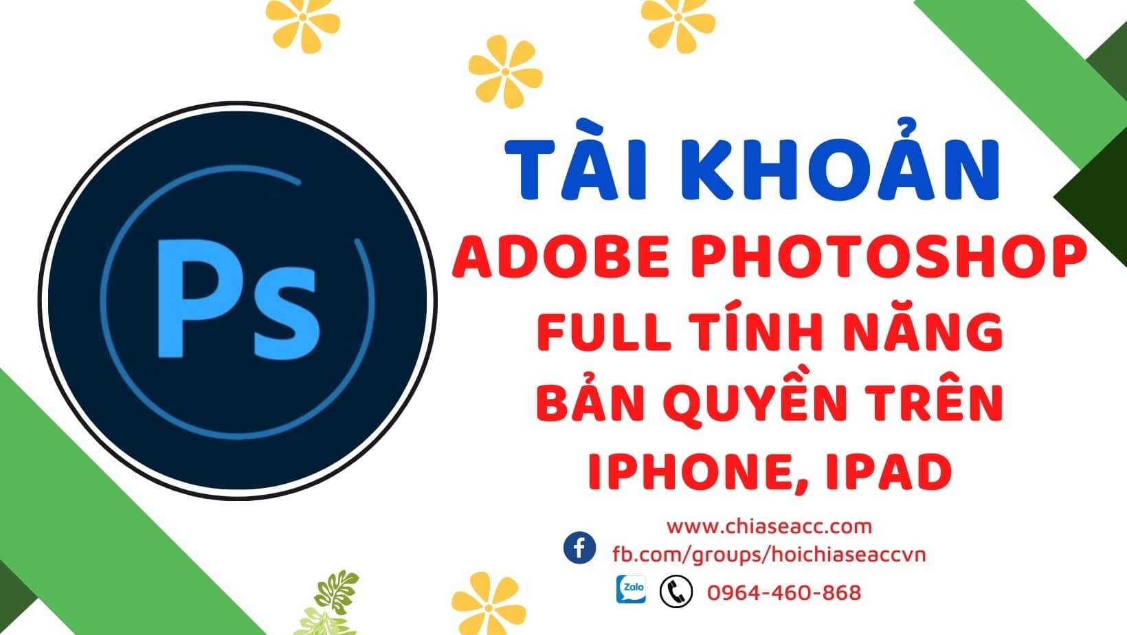 Tài khoản Adobe Photoshop iPad bản quyền, giá rẻ