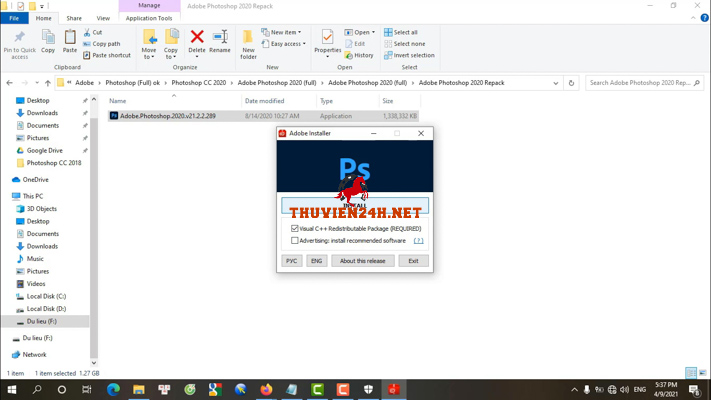 Cài đặt Photoshop CC 2020 Full Crack