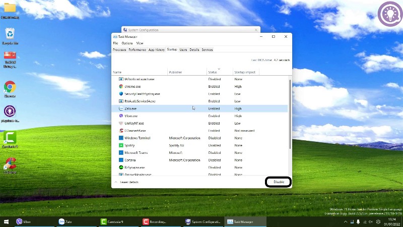 Cách tắt các ứng dụng khởi động cùng Windows 11