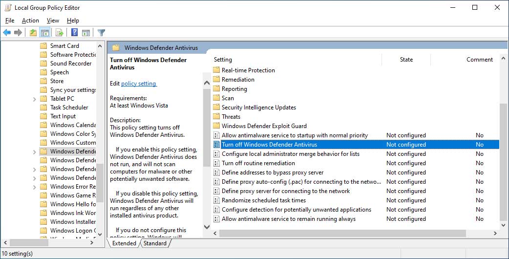 [Solution] How to Disable Windows Defender Antivirus on Win 10