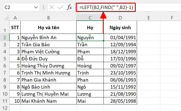 Hướng dẫn sử dụng hàm FIND để dò tìm ký tự trong Excel