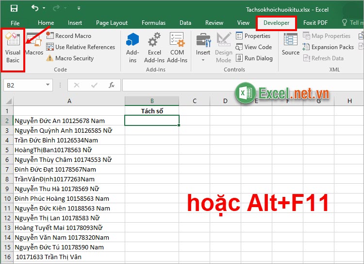 Cách tách số ra khỏi chuỗi kí tự trong Excel