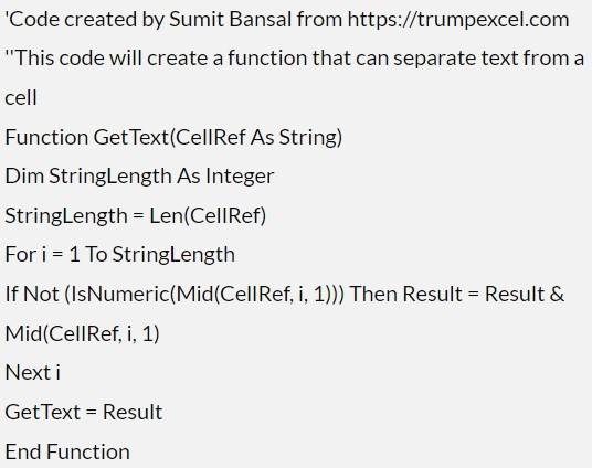 Cách tách biệt văn bản và số trong Excel