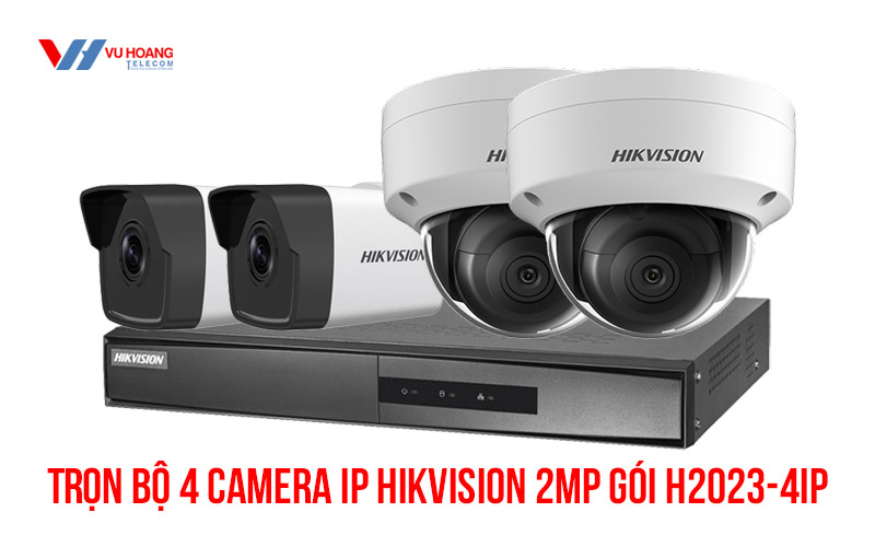 Trọn bộ 4 camera IP Hikvision 2MP giá rẻ [H2023-4IP]