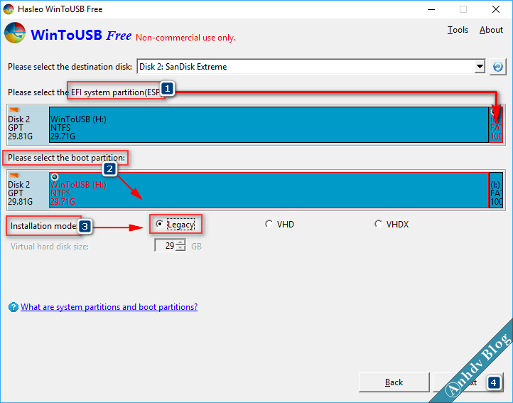 Cài đặt Windows lên USB, hỗ trợ cài Win UEFI và Legacy