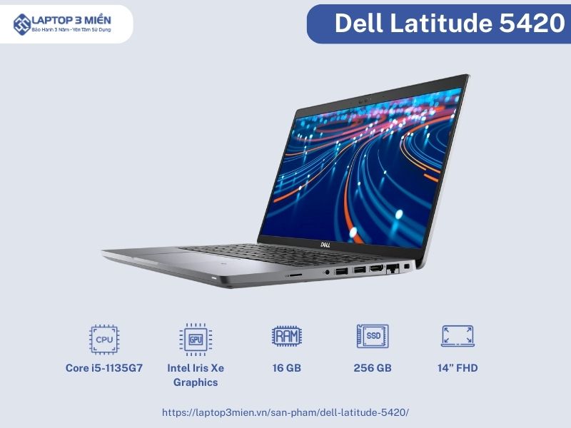 Dell Latitude 5420, Core i7-1185G7, RAM 16GB, SSD 512GB, Intel Iris Xe Graphics, 14” FHD Touch