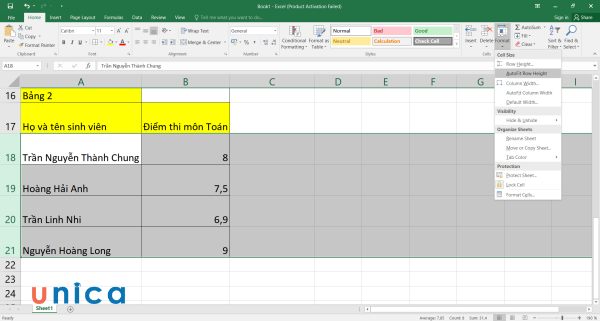 Top 3 cách giãn dòng trong Excel đơn giản - chi tiết nhất