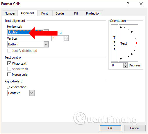 Cách căn đều chữ trong ô trên Excel