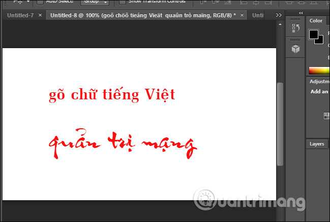 Cách gõ tiếng Việt trong Photoshop