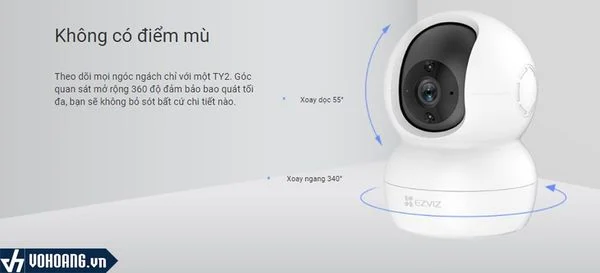 Ezviz TY2 | Camera Wifi Thông Minh Xoay 360 Độ | Độ phân giải tối đa 2MP - 4MP