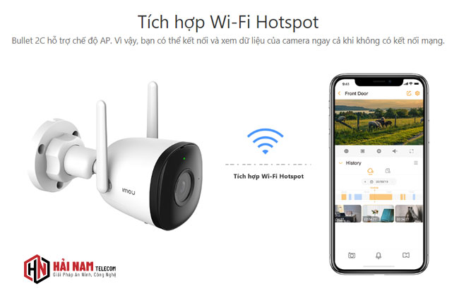 Camera Ngoài Trời IMOU IPC-F22P 2MP AI Phát Hiện Người, Góc Rộng 132°