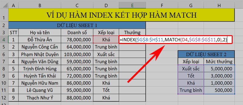 Hướng dẫn chi tiết cách lấy dữ liệu từ bảng này sang bảng khác trong Excel