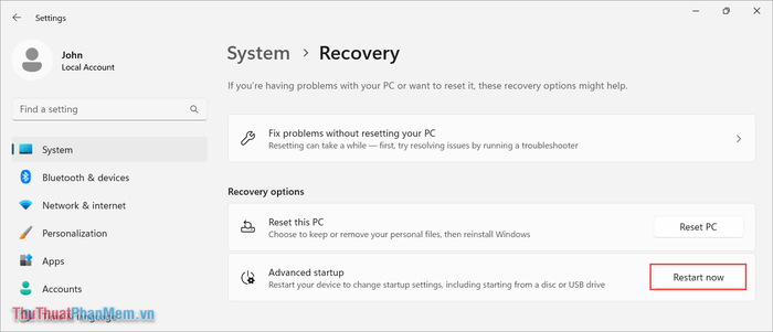 Reset Windows 11 - Khôi phục lại hệ điều hành như mới cài