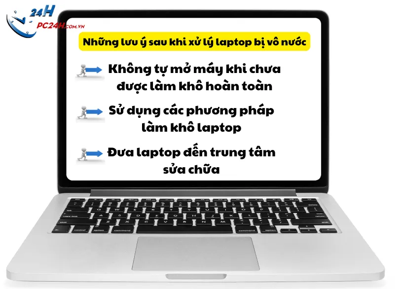 Laptop vô nước không lên nguồn phải làm sao?