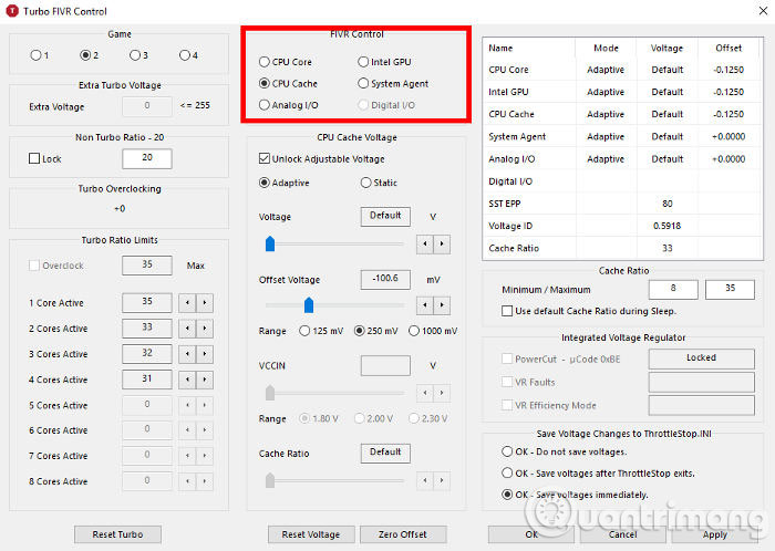 Hướng dẫn undervolt giảm nhiệt độ CPU