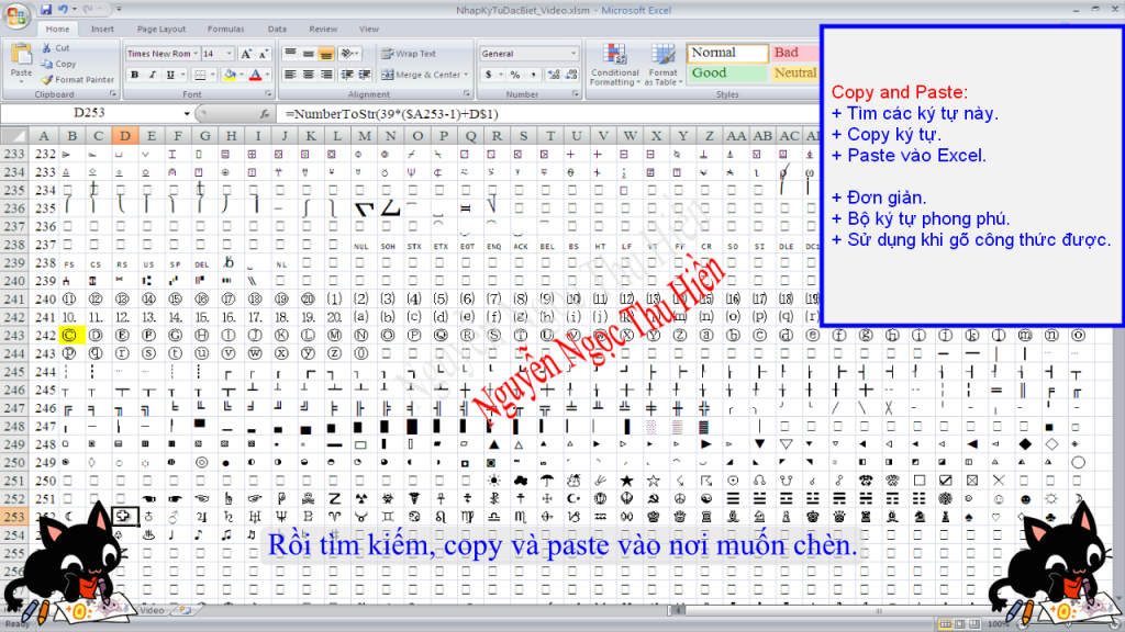 Cách chèn và sử dụng ký tự đặc biệt trong Excel