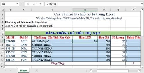 Tổng hợp các hàm xử lý chuỗi ký tự trong Excel ứng dụng văn phòng - Bach Khoa 4