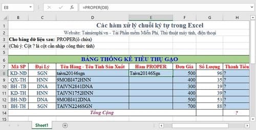 Tổng hợp các hàm xử lý chuỗi ký tự trong Excel ứng dụng văn phòng - Bach Khoa 4