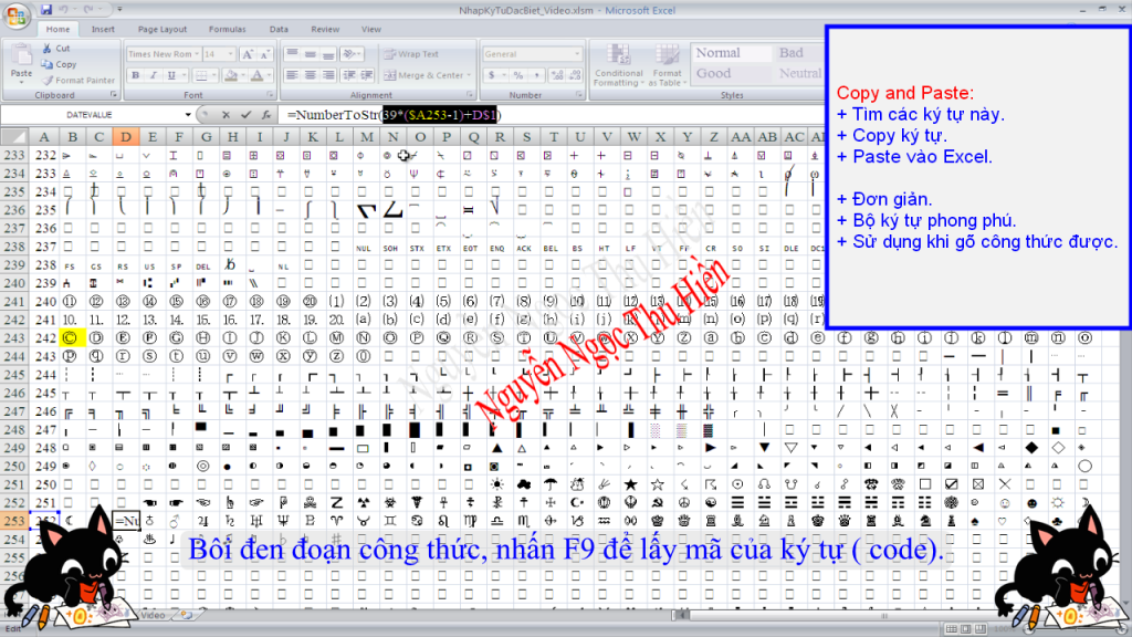 Cách chèn và sử dụng ký tự đặc biệt trong Excel