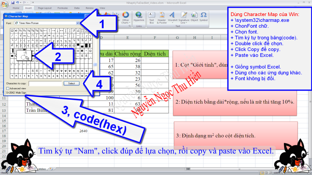 Cách chèn và sử dụng ký tự đặc biệt trong Excel